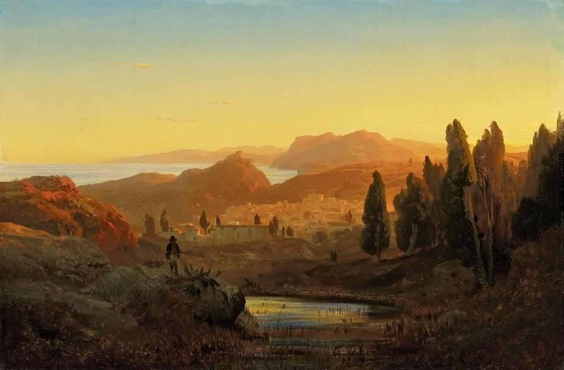 Andreas Achenbach Paesaggio italiano Sweden oil painting art
